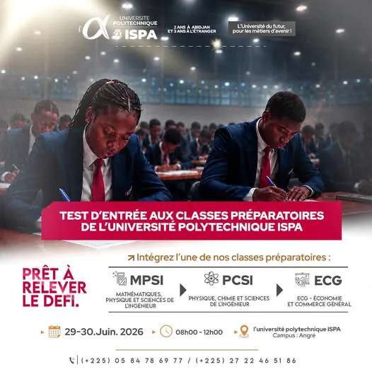 Test d’entrée en classes préparatoires ISPA